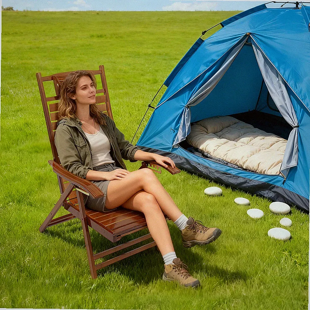 18.11*12.99in Folding Reclining Chair With Adjustable Backrest For Living Rooms