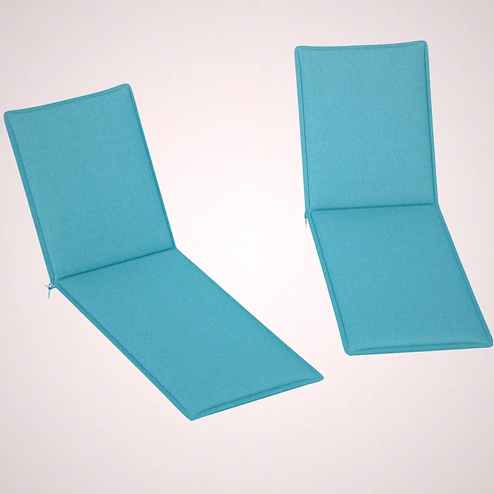 2PCS Chaise Lounge Chair Cushion, 48" x 23", Light Blue