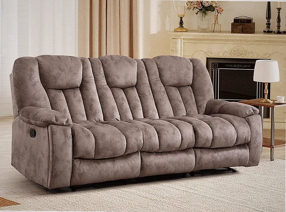 EBELLO Manual Reclining Sofa for Living Room, Extra Wide 3 Seat Recliner Couch