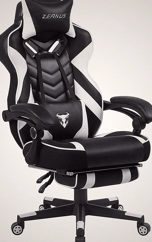 Ergonomic Gaming Chair with Footrest Recliner and Massage - High Back Office Gam