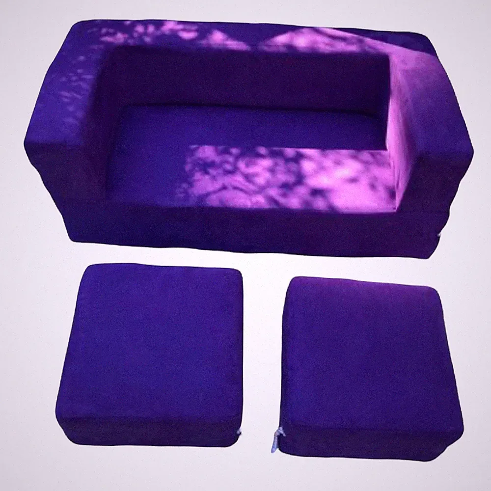 Jaxx Zipline Kids Convertible Loveseat - Ottoman Lounger Microsuede grape purple