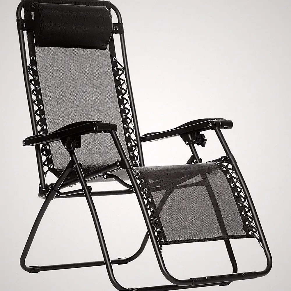 Outdoor Adjustable Zero Gravity Folding Reclining Lounge Chair with Pillow, 26 I
