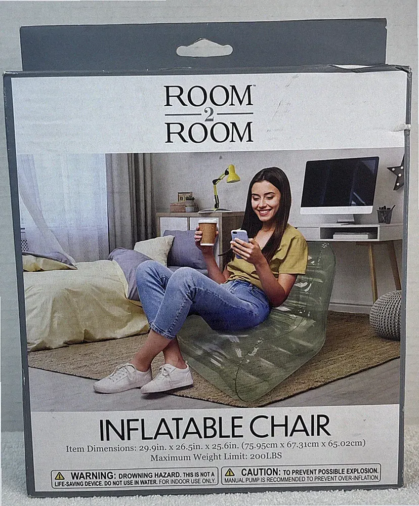 Room 2 Room Inflatable Chair Lounger Indoor Comfy Bubble Chair Green BRAND NEW