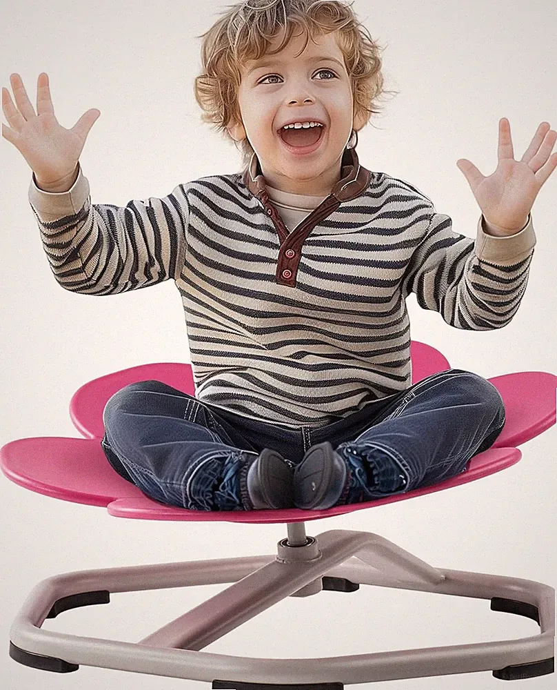 Sensory Swivel Chair for Kids - Autism Friendly, Non-Slip, No Assembly (Pink)